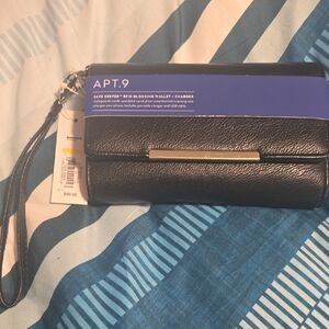 Apt. 9 Black Wallet with Gold Detail